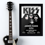 Kiss with Rush & James Gang (1975) - Concert Poster - 13 x 19 inches