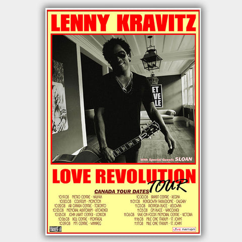 Lenny Kravitz with Sloan (2008) - Concert Poster - 13 x 19 inches