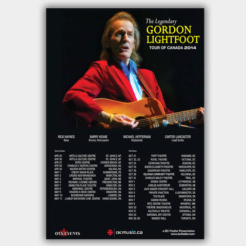 Gordon Lightfoot (2014) - Concert Poster - 13 x 19 inches