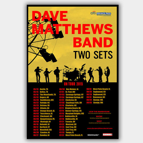 Dave Matthews Band (2015) - Concert Poster - 13 x 19 inches