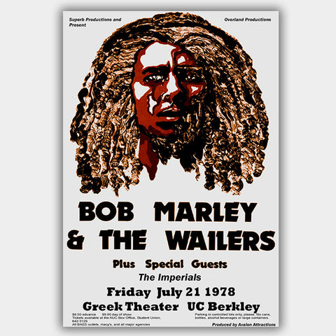 Bob Marley with The Wailers (1987) - Concert Poster - 13 x 19 inches