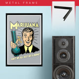 Marijuana with Bong - Graphic Poster - 13 x 19 inches