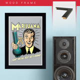 Marijuana with Bong - Graphic Poster - 13 x 19 inches