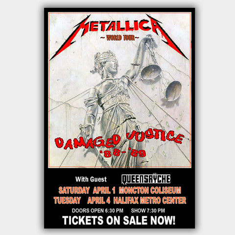 Metallica with Queensryche (1989) - Concert Poster - 13 x 19 inches