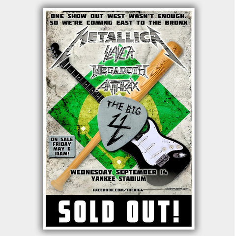 Metallica with Slayer & Megadeath (2012) - Concert Poster - 13 x 19 inches