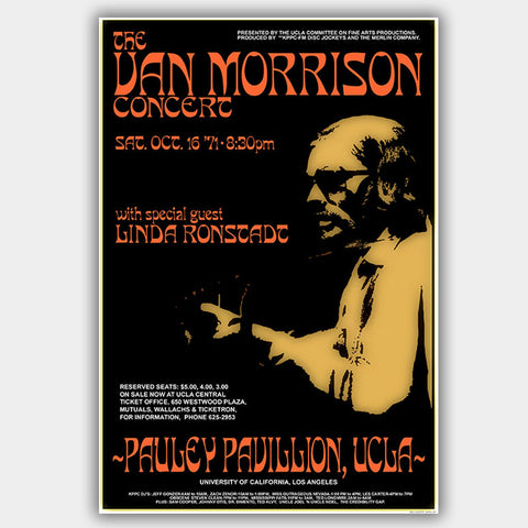 Van Morrison with Linda Ronstadt (1971) - Concert Poster - 13 x 19 inches