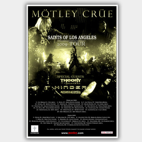 Motley Crue with Theory Of A Dead Man (2009) - Concert Poster - 13 x 19 inches