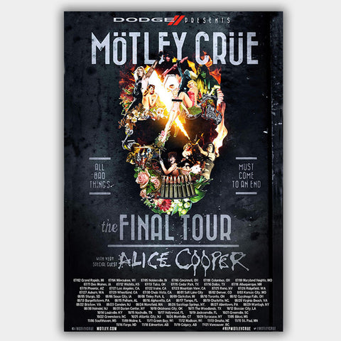 Motley Crue with Alice Cooper (2014) - Concert Poster - 13 x 19 inches