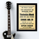 Thelonious Monk (1954) - Concert Poster - 13 x 19 inches