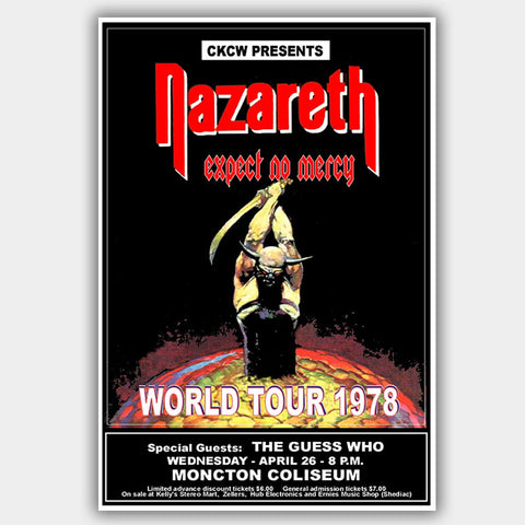 Nazareth with The Guess Who (1978) - Concert Poster - 13 x 19 inches