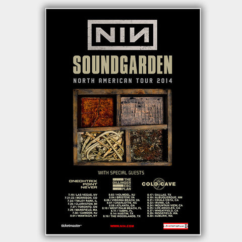 Nine Inch Nails with Oneohtrix Point Never (2014) - Concert Poster - 13 x 19 inches