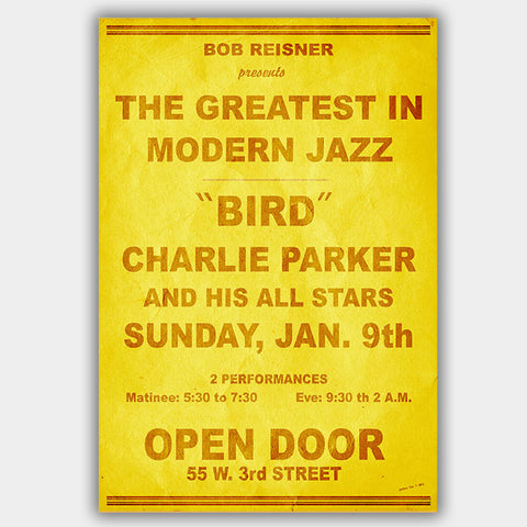 Charlie Parker (1955) - Concert Poster - 13 x 19 inches