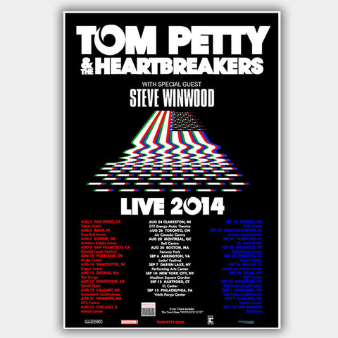 Tom Petty with Steve Winwood (2014) - Concert Poster - 13 x 19 inches
