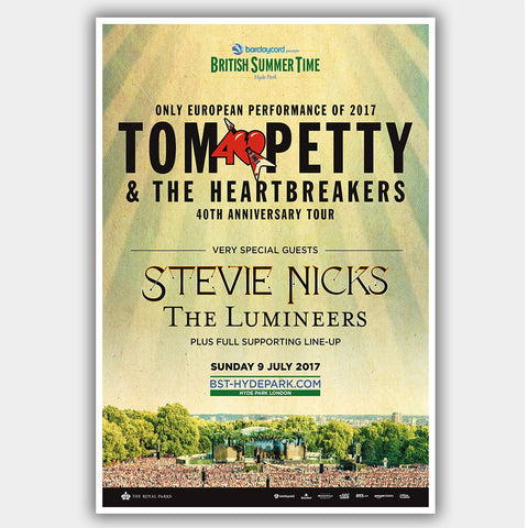 Tom Petty & the Hearbreakers with Stevie Nicks & The Lumineers (2017) - Concert Poster - 13 x 19 inches