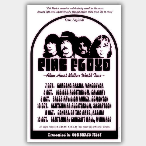 Pink Floyd (1970) - Concert Poster - 13 x 19 inches