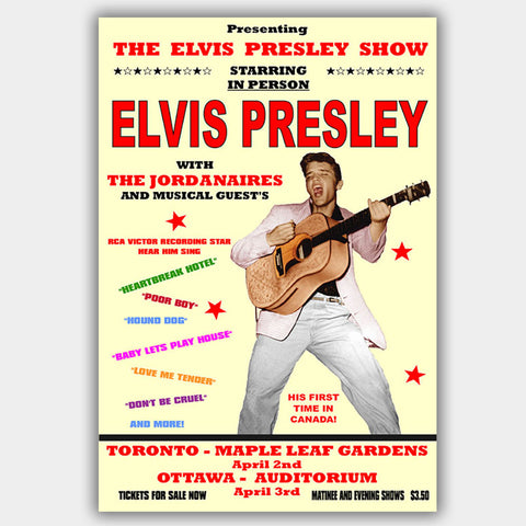 Elvis Presley with The Jordanaires (1957) - Concert Poster - 13 x 19 inches