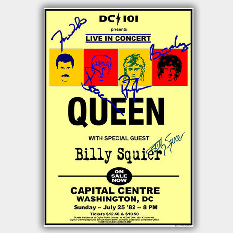 Queen with Billy Squier (1982) - Concert Poster - 13 x 19 inches