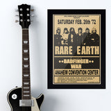 Rare Earth with Badfinger & War (1972) - Concert Poster - 13 x 19 inches