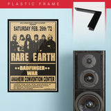Rare Earth with Badfinger & War (1972) - Concert Poster - 13 x 19 inches