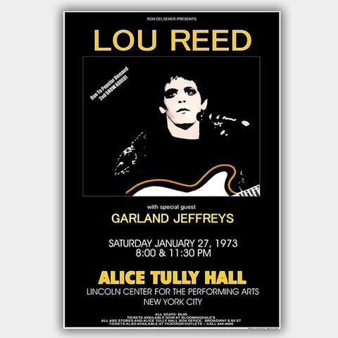 Lou Reed with Garland Jeffreys (1973) - Concert Poster - 13 x 19 inches