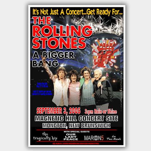 Rolling Stones with Tragically Hip (2005) - Concert Poster - 13 x 19 inches