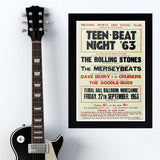 Rolling Stones Teen Beat with The Merseybeats (1963) - Concert Poster - 13 x 19 inches
