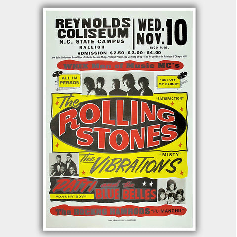 Rolling Stones with Vibrations (1966) - Concert Poster - 13 x 19 inches