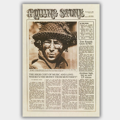 Rolling Stone Magazine with First Issue (1967) - Concert Poster - 13 x 19 inches