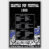 Seattle Pop Festival '69 with Blue (1969) - Concert Poster - 13 x 19 inches