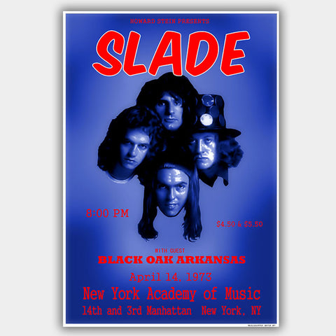 Slade with Black Oak Arkan (1973) - Concert Poster - 13 x 19 inches