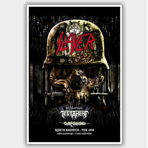 Slayer with Testament (2016) - Concert Poster - 13 x 19 inches