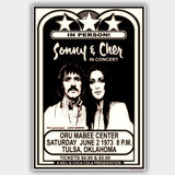 Sonny & Cher with David Brenner (1973) - Concert Poster - 13 x 19 inches