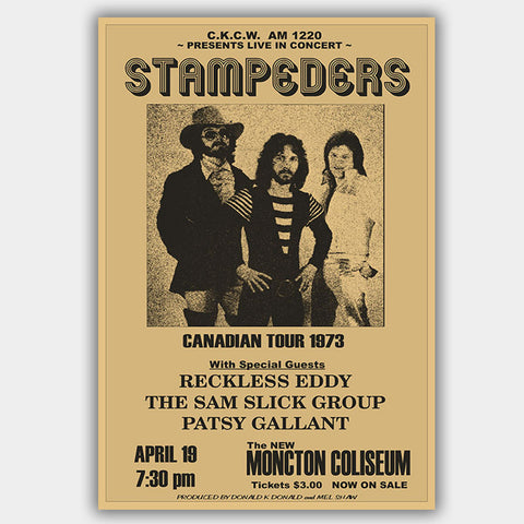 Stampeders with Patsy Gallant (1973) - Concert Poster - 13 x 19 inches