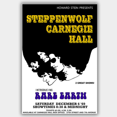 Steppenwolf with Rare Earth (1969) - Concert Poster - 13 x 19 inches