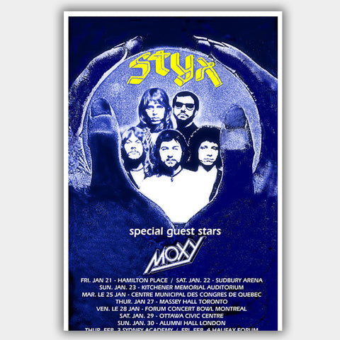 Styx with Moxy (1977) - Concert Poster - 13 x 19 inches