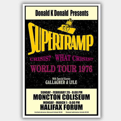 Supertramp (1976) - Concert Poster - 13 x 19 inches