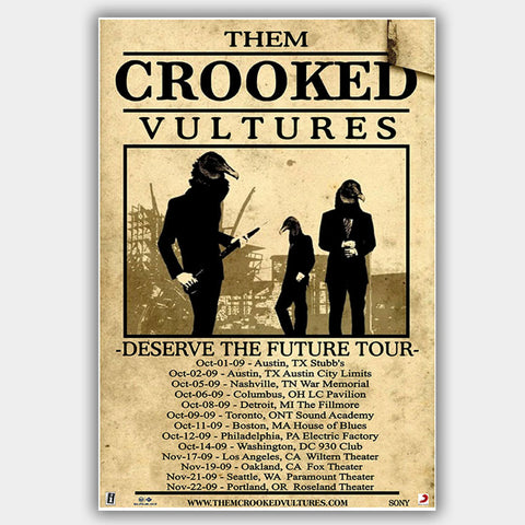 Them Crooked Vultures (2009) - Concert Poster - 13 x 19 inches