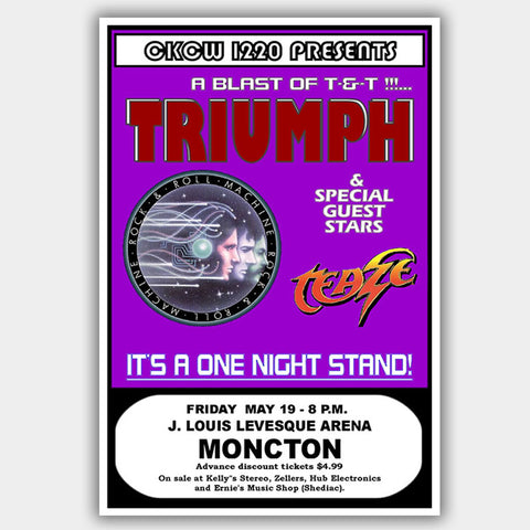 Triumph with Teaze (1978) - Concert Poster - 13 x 19 inches