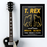 T Rex with Jackie Lomax - Gold (1972) - Concert Poster - 13 x 19 inches