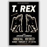 T Rex with Jackie Lomax - White (1972) - Concert Poster - 13 x 19 inches