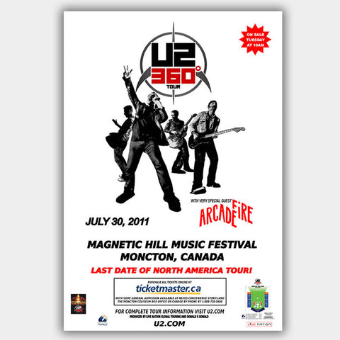 U2 with Arcade Fire (2011) - Concert Poster - 13 x 19 inches