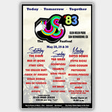 Us Festival with Inxs & Van Halen & David Bowie & Us (1983) - Concert Poster - 13 x 19 inches
