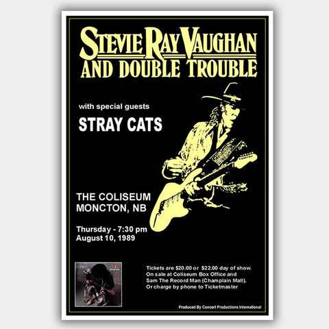 Stevie Ray Vaughan with The Stray Cats (1989) - Concert Poster - 13 x 19 inches