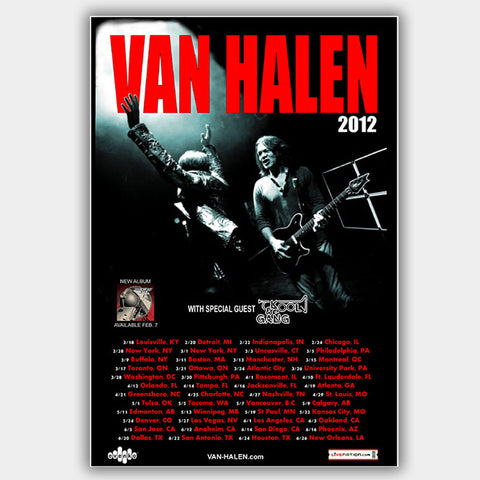 Van Halen with Kool  The Gang (2012) - Concert Poster - 13 x 19 inches