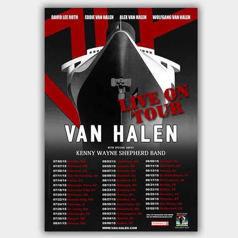 Van Halen with Kenny Wayne Shepherd Band (2015) - Concert Poster - 13 x 19 inches