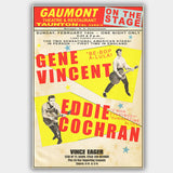 Gene + Eddie Cochran Vincent (1960) - Concert Poster - 13 x 19 inches