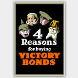 War Poster - Victory Bonds - "Four Reasons" - 13 x 19 inches