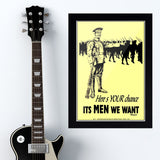 War Poster - Send A Man - "Chance" (1915) - 13 x 19 inches