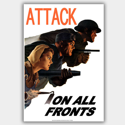War Poster - Attack - 13 x 19 inches