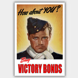 War Poster - Victory Bonds - "Man" - 13 x 19 inches